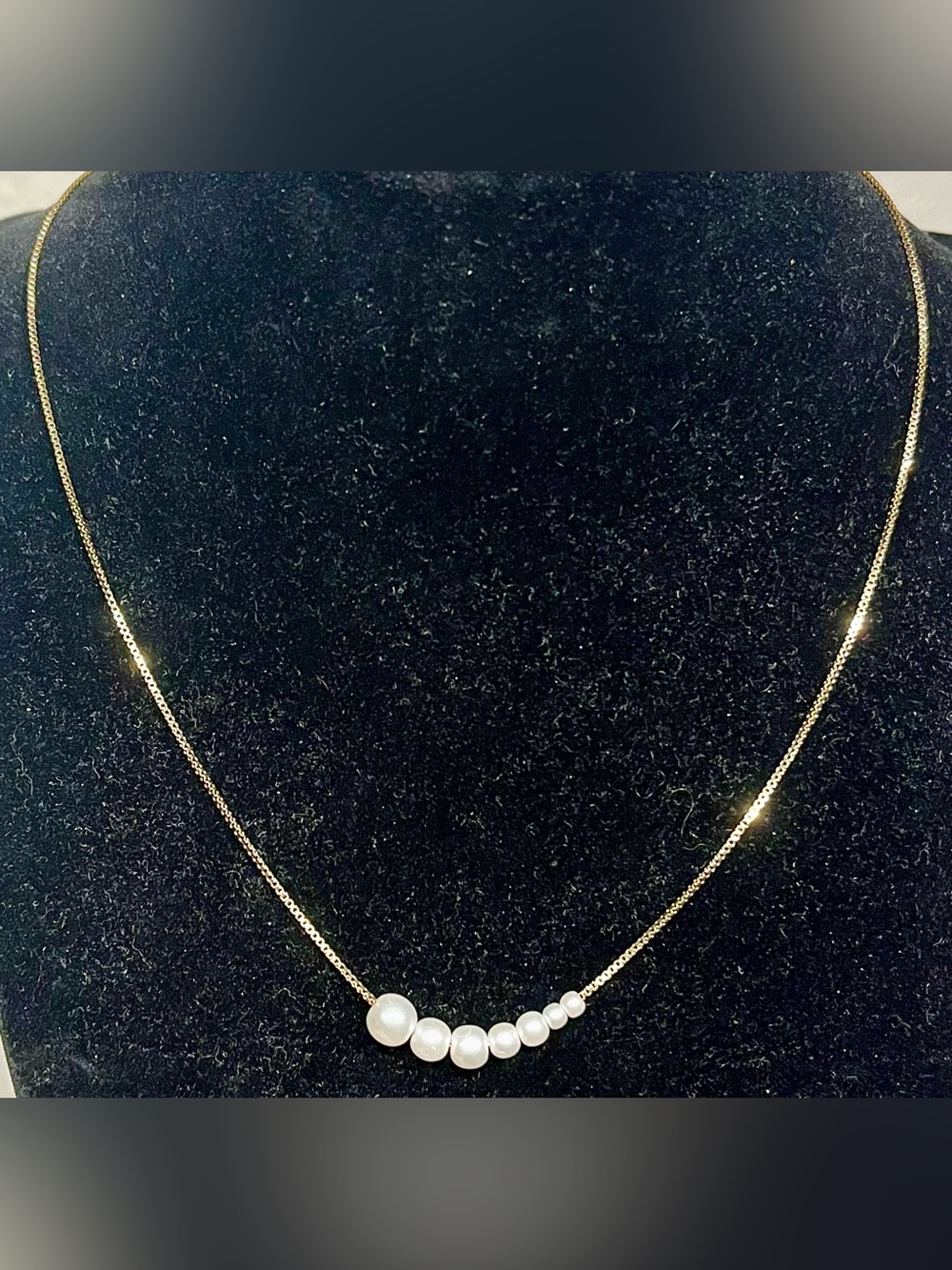 Vintage Gold Tone Graduated Bead Necklace